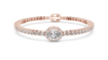 Picture of Golden Halo – 3.80 Carat Oval & Round Diamond Halo Tennis Bracelet