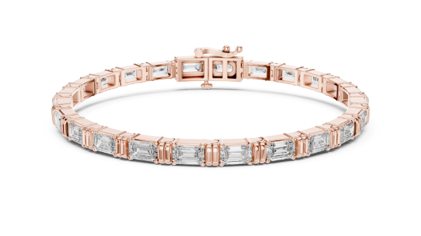 Picture of Regal Shine: 9 Carat Emerald Cut Diamond Bracelet