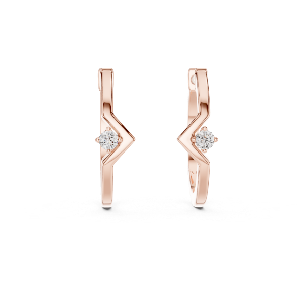 Picture of Zigzag Glow – Round Diamond Earrings