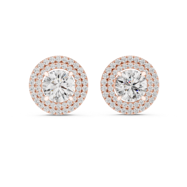 Picture of Celeste Glow – 2.70 Carat Round Diamond Halo Earrings