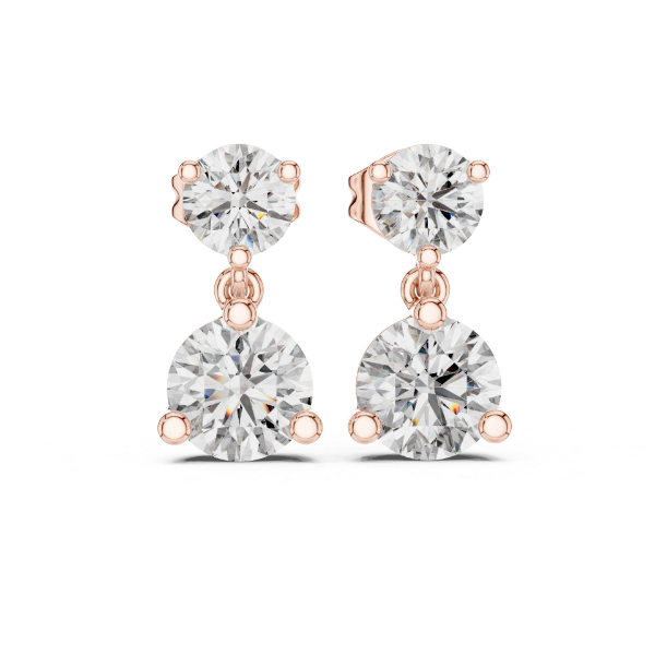 Picture of Eternal Drops – 3 Carat Round Diamond Earrings