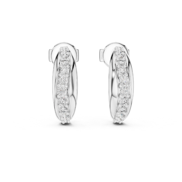 Picture of Radiant Hoops – Round Diamond Earrings