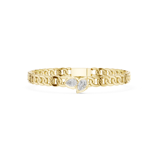Picture of Twin Flame – 1 Carat Oval & Pear Diamond Gold Bracelet