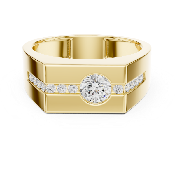 Picture of Crest Solitaire – 0.70 Carat Round Diamond Men’s Ring 