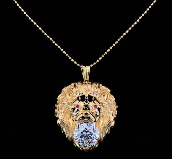 Picture of 5 Carat Solitaire Diamond Lion Pendant