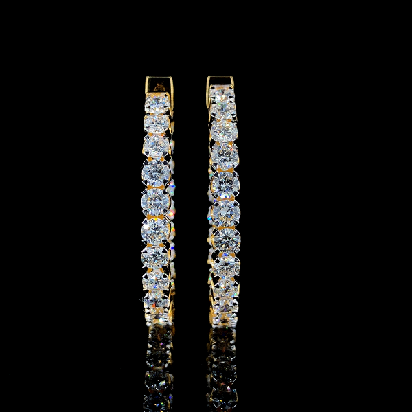 Picture of The Celestia 11.50 Carat Diamond Hoops Earrings