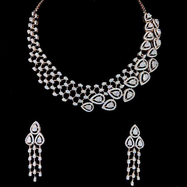 Picture of Royal Diamond Necklace - Round & Pear Shape.