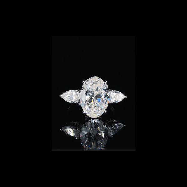 Picture of 5 Carat Oval Diamond Ring With  Pear accents