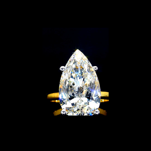 Picture of 7 Carat Pear Solitaire Labgrown Diamond Ring.