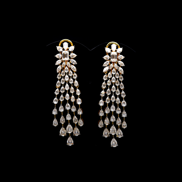 Picture of 13 Carat Chandelier Earrings With A Cascading Diamond Design.