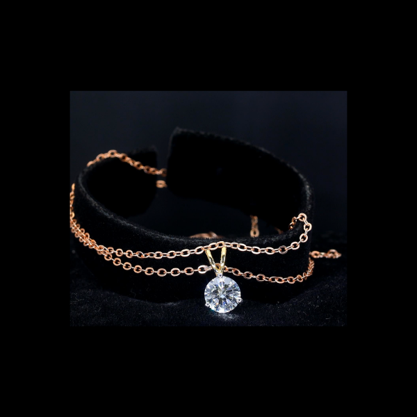 Picture of A Beautiful And Delicate Chain With a Diamond Pendant.
